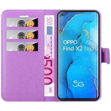 Oppo FIND X2 NEO Suojakuori Lompakkokotelo (Violetti)