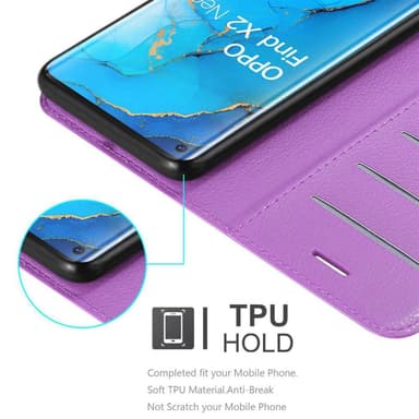 Oppo FIND X2 NEO Suojakuori Lompakkokotelo (Violetti)