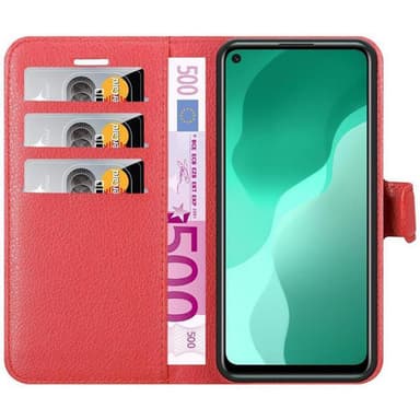 Huawei NOVA 7 SE Suojakuori Lompakkokotelo (Punainen)