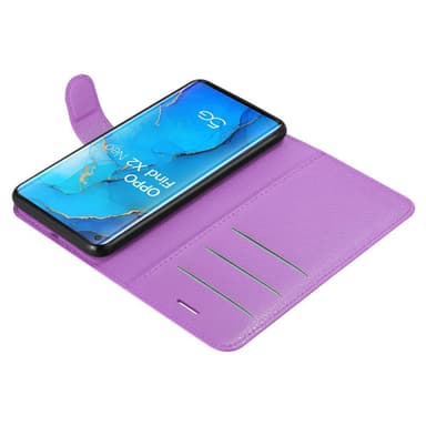 Oppo FIND X2 NEO Suojakuori Lompakkokotelo (Violetti)