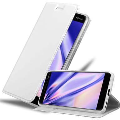 Nokia 6.1 Suojakuori Lompakkokotelo (Hopea)