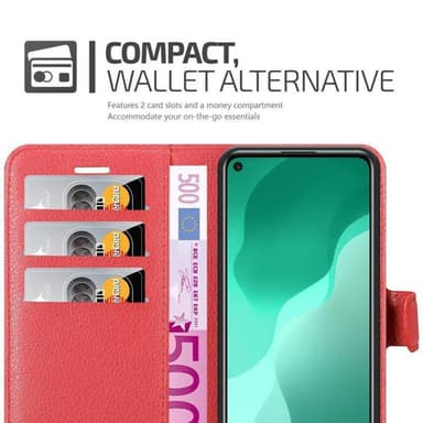 Huawei NOVA 7 SE Suojakuori Lompakkokotelo (Punainen)