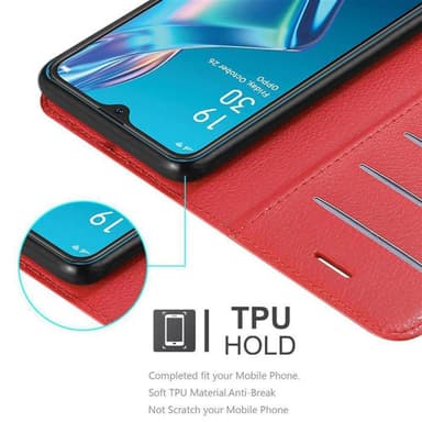 Oppo A12 Suojakuori Lompakkokotelo (Punainen)