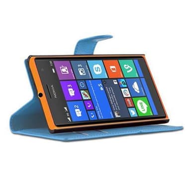 Nokia Lumia 730 Suojakuori Lompakkokotelo (Sininen)