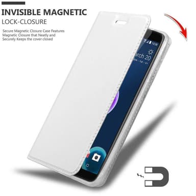 HTC Desire 12 Suojakuori Lompakkokotelo (Hopea)