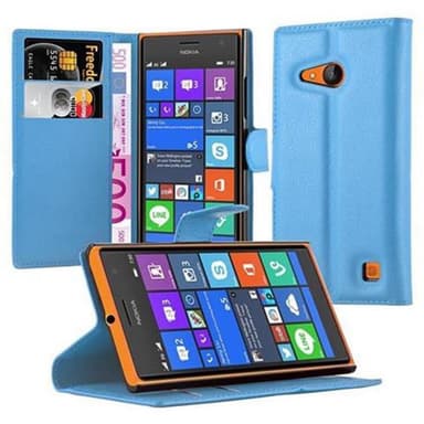 Nokia Lumia 730 Suojakuori Lompakkokotelo (Sininen)