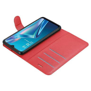 Oppo A12 Suojakuori Lompakkokotelo (Punainen)