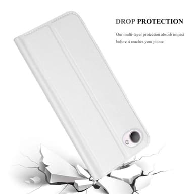 HTC Desire 12 Suojakuori Lompakkokotelo (Hopea)