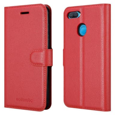 Oppo A12 Suojakuori Lompakkokotelo (Punainen)