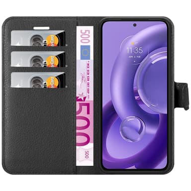 Motorola EDGE 30 NEO Suojakuori Lompakkokotelo (Musta)