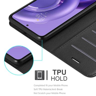 Motorola EDGE 30 NEO Suojakuori Lompakkokotelo (Musta)