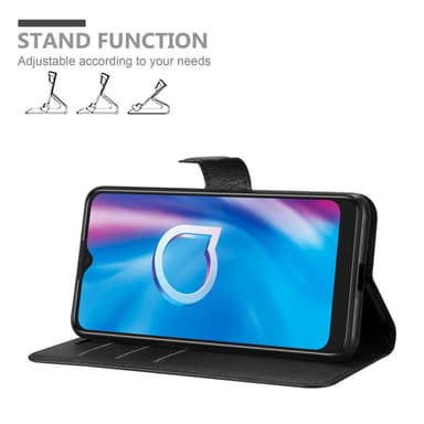 Alcatel 1S 2020 Suojakuori Lompakkokotelo (Musta)