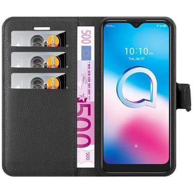 Alcatel 1S 2020 Suojakuori Lompakkokotelo (Musta)