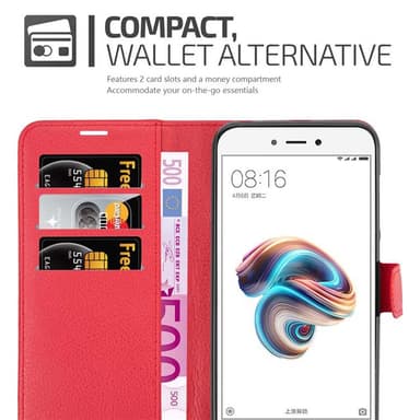 Xiaomi RedMi 5A Suojakuori Lompakkokotelo (Punainen)
