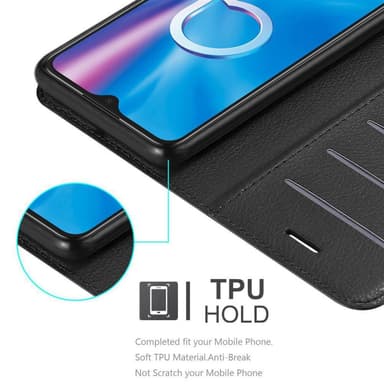 Alcatel 1S 2020 Suojakuori Lompakkokotelo (Musta)