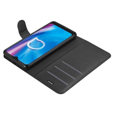 Alcatel 1S 2020 Suojakuori Lompakkokotelo (Musta)