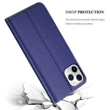 iPhone 11 PRO MAX Suojakuori Lompakkokotelo (Sininen)