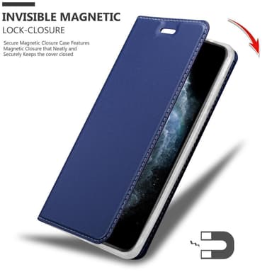 iPhone 11 PRO MAX Suojakuori Lompakkokotelo (Sininen)