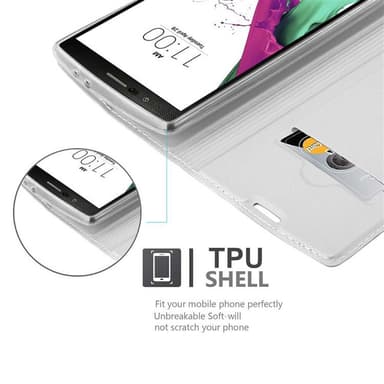 LG G4 / G4 PLUS Suojakuori Lompakkokotelo (Hopea)