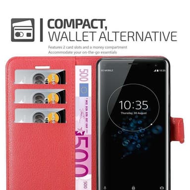 Sony Xperia XZ3 Suojakuori Lompakkokotelo (Punainen)