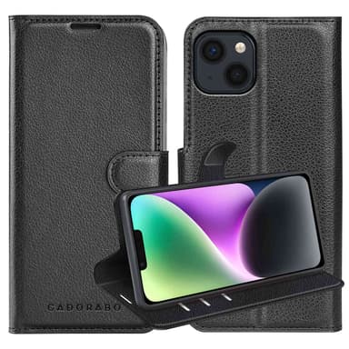 iPhone 14 Suojakuori Lompakkokotelo (Musta)