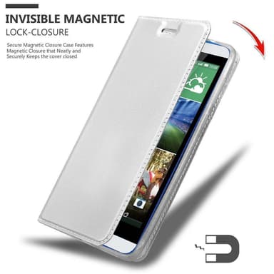 HTC Desire 820 Suojakuori Lompakkokotelo (Hopea)