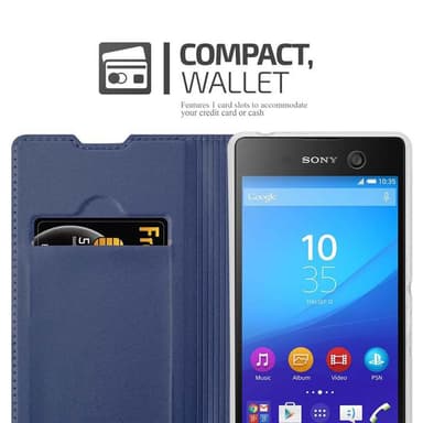 Sony Xperia M5 Suojakuori Lompakkokotelo (Sininen)