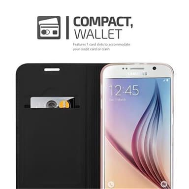 Samsung Galaxy S6 Suojakuori Lompakkokotelo (Musta)