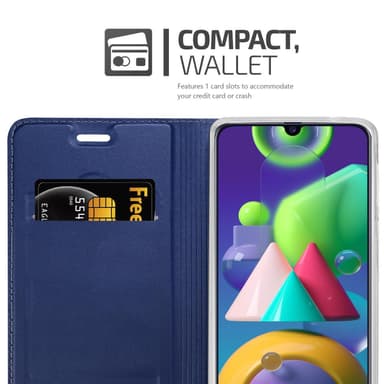 Samsung Galaxy M31 Suojakuori Lompakkokotelo (Sininen)