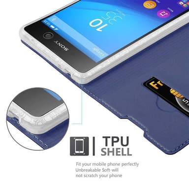 Sony Xperia M5 Suojakuori Lompakkokotelo (Sininen)
