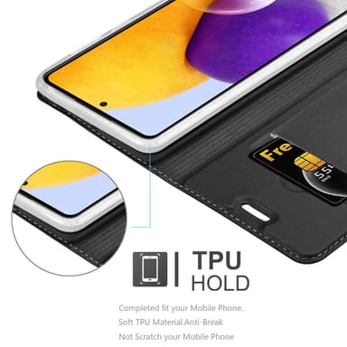 Samsung Galaxy A73 5G Suojakuori Lompakkokotelo (Musta)