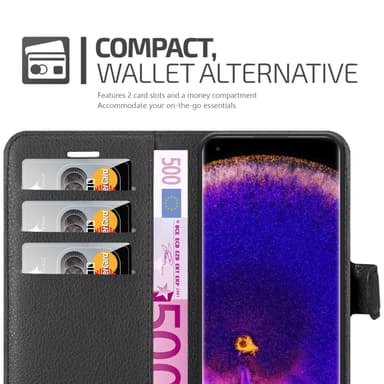 Oppo FIND X5 PRO Suojakuori Lompakkokotelo (Musta)