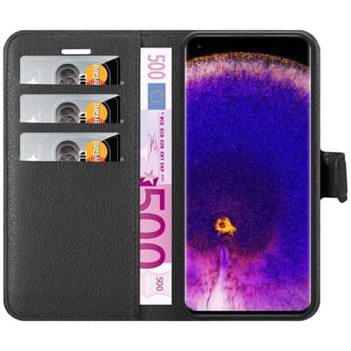Oppo FIND X5 PRO Suojakuori Lompakkokotelo (Musta)