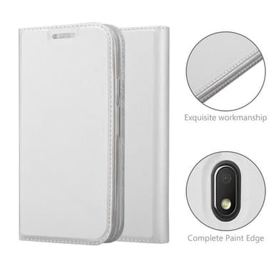 Motorola MOTO G4 PLAY Suojakuori Lompakkokotelo (Hopea)