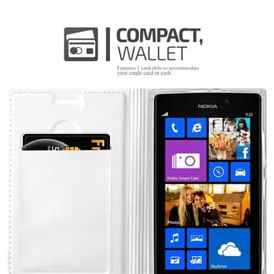 Nokia Lumia 925 Suojakuori Lompakkokotelo (Hopea)