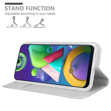 Samsung Galaxy M31 Suojakuori Lompakkokotelo (Hopea)