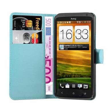 HTC ONE X / X+ Suojakuori Lompakkokotelo (Sininen)