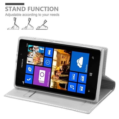 Nokia Lumia 925 Suojakuori Lompakkokotelo (Hopea)