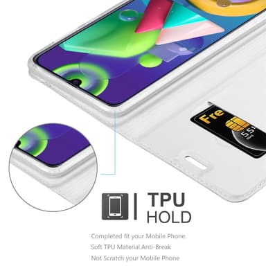 Samsung Galaxy M31 Suojakuori Lompakkokotelo (Hopea)