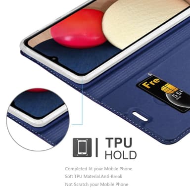 Samsung Galaxy A02s Suojakuori Lompakkokotelo (Sininen)