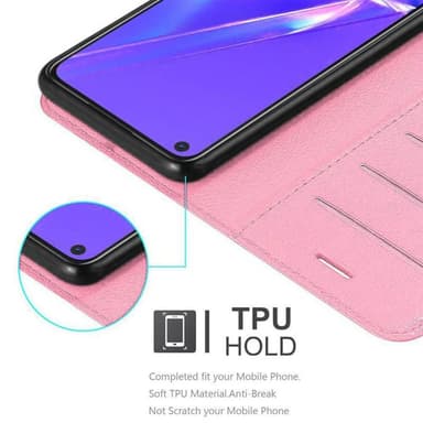 Oppo A72 Suojakuori Lompakkokotelo (Vaaleanpunainen)