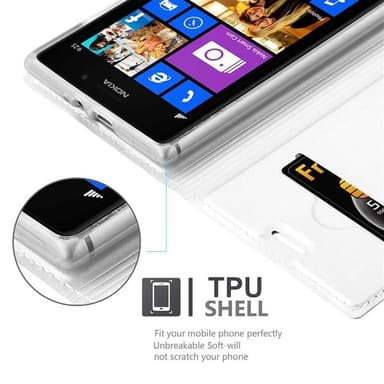 Nokia Lumia 925 Suojakuori Lompakkokotelo (Hopea)