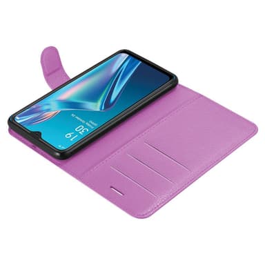 Oppo A12 Suojakuori Lompakkokotelo (Violetti)