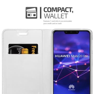 Huawei MATE 20 LITE Suojakuori Lompakkokotelo (Hopea)