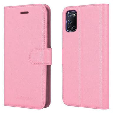 Oppo A72 Suojakuori Lompakkokotelo (Vaaleanpunainen)