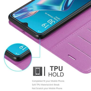 Oppo A12 Suojakuori Lompakkokotelo (Violetti)
