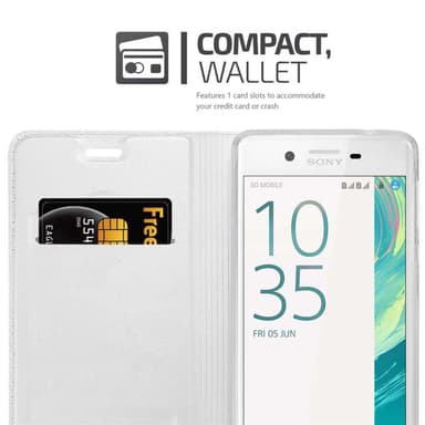 Sony Xperia X Suojakuori Lompakkokotelo (Hopea)