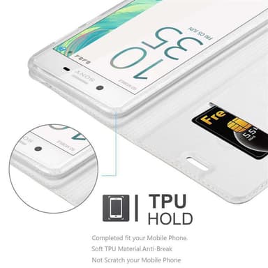 Sony Xperia X Suojakuori Lompakkokotelo (Hopea)