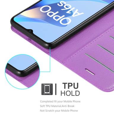 Oppo A16s / A54s Suojakuori Lompakkokotelo (Violetti)