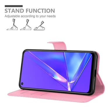 Oppo A72 Suojakuori Lompakkokotelo (Vaaleanpunainen)